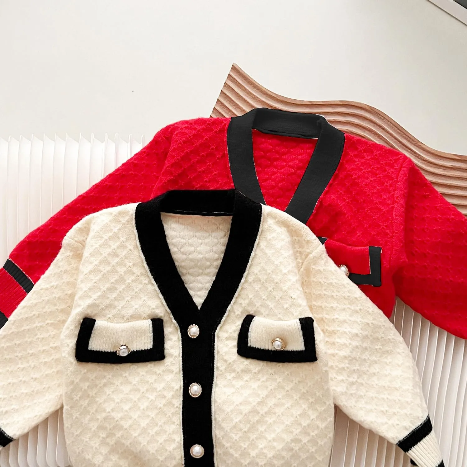 Toddler Girls Cardigan Sweater Button Knit Sweater Kids Winter Coat Size 2-7T