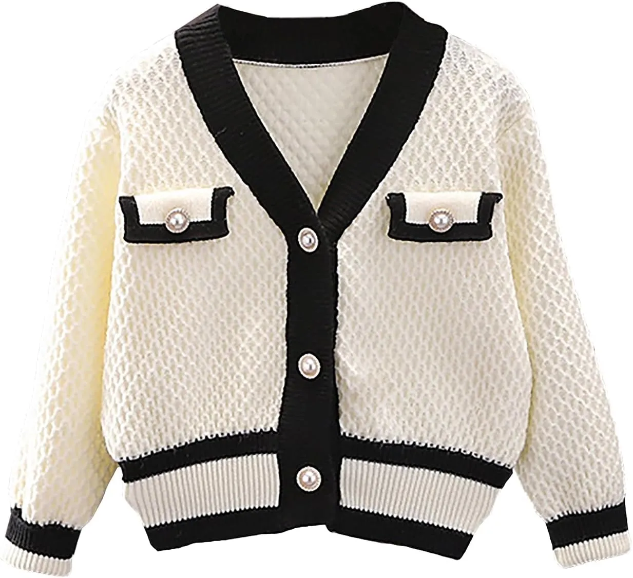 Toddler Girls Cardigan Sweater Button Knit Sweater Kids Winter Coat Size 2-7T