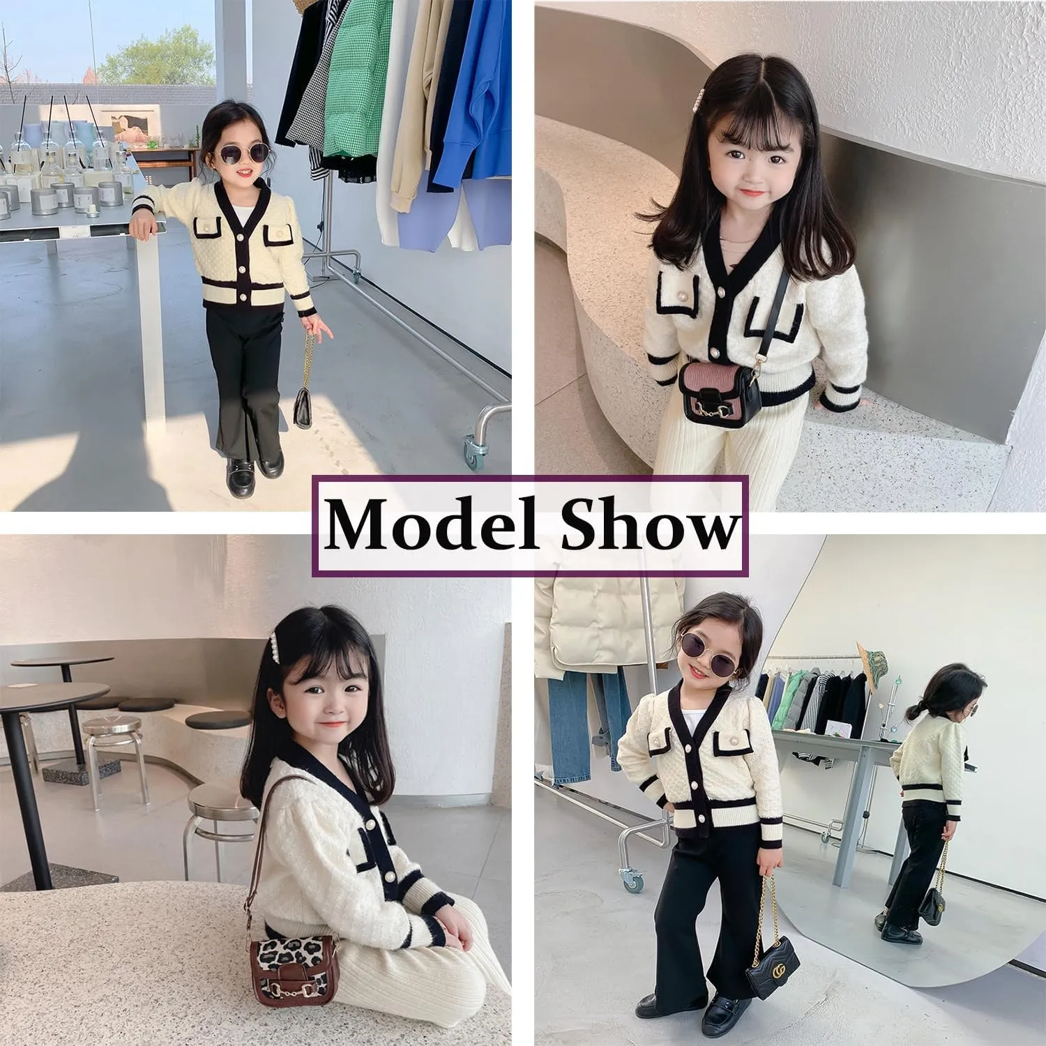 Toddler Girls Cardigan Sweater Button Knit Sweater Kids Winter Coat Size 2-7T