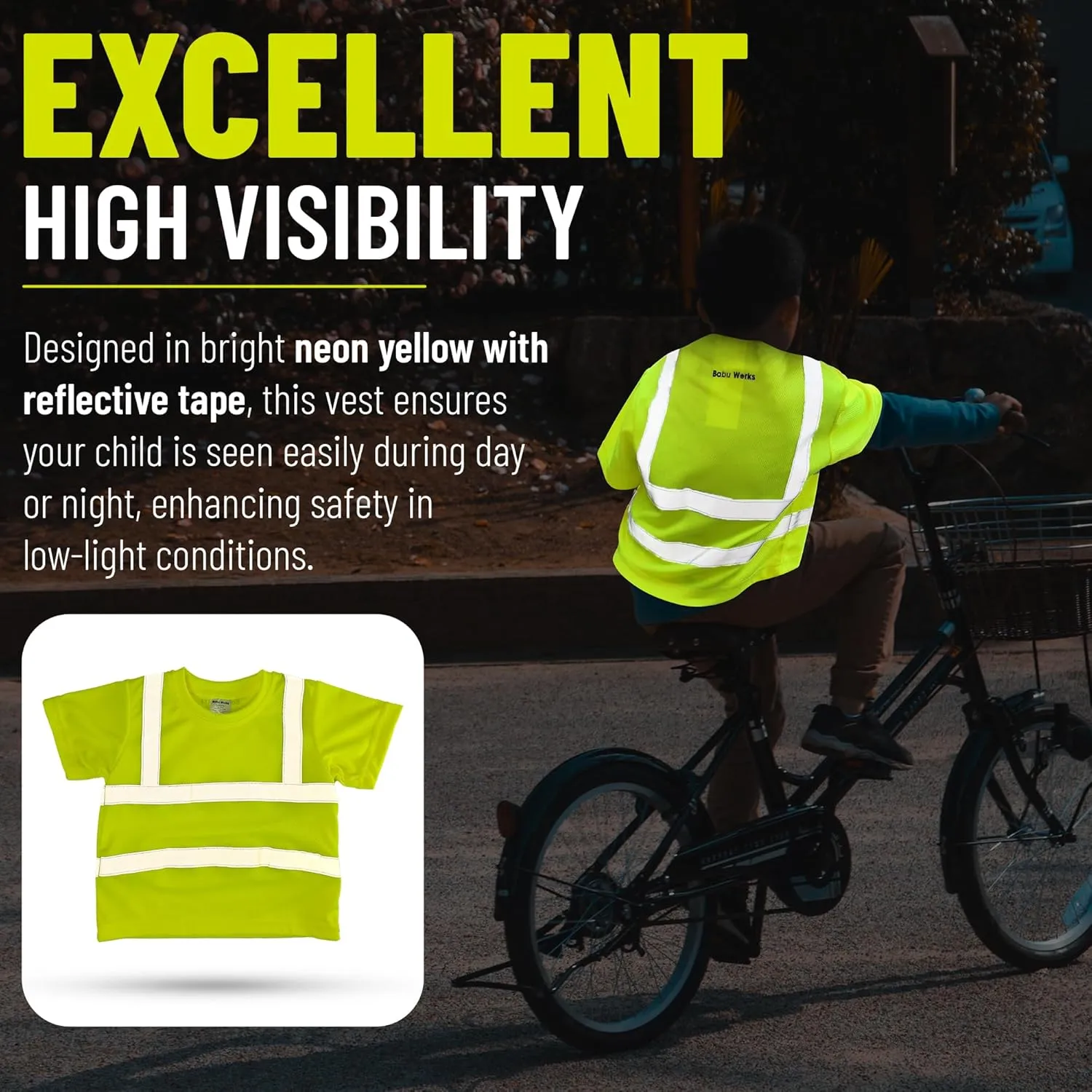 Toddler High Viz Yellow Safety Shirt - Reflective Construction Worker T-Shirt for Kids. Any Adventure Play 2T-XS