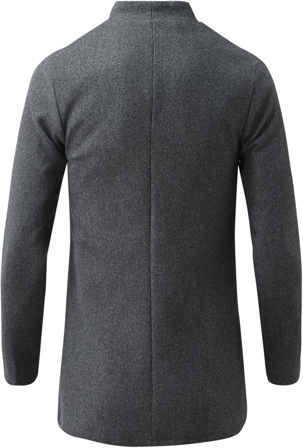 Trench Coat Men Men's Trench Coat Wool Blend Slim Fit Top Coat Single Breasted Business Overcoat