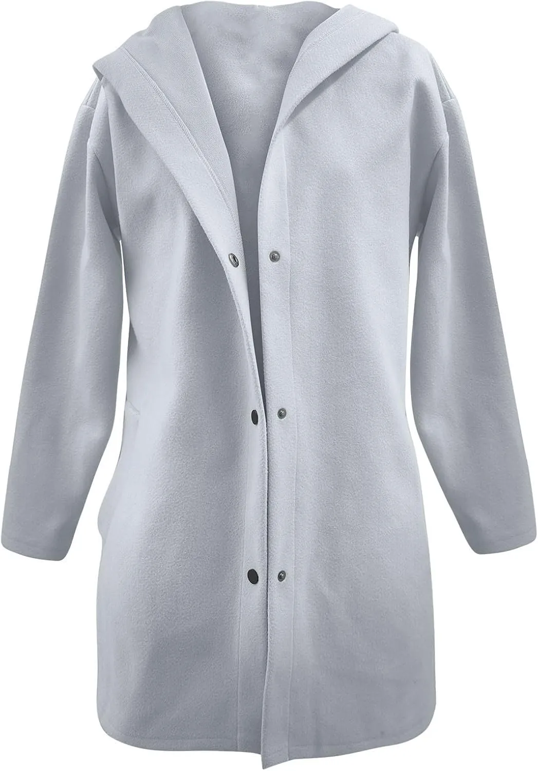Trench Coat Women Dressy Casual Single Breasted Anoraks Hooded Jacket Lapel Neck Long Sleeve Coat Fall Winter Outwear