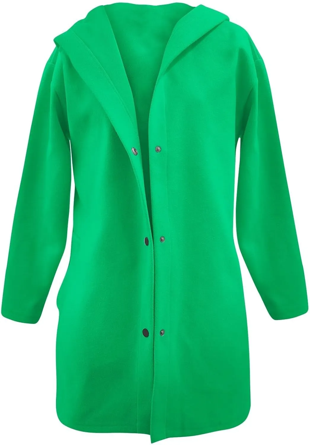Trench Coat Women Dressy Casual Single Breasted Anoraks Hooded Jacket Lapel Neck Long Sleeve Coat Fall Winter Outwear