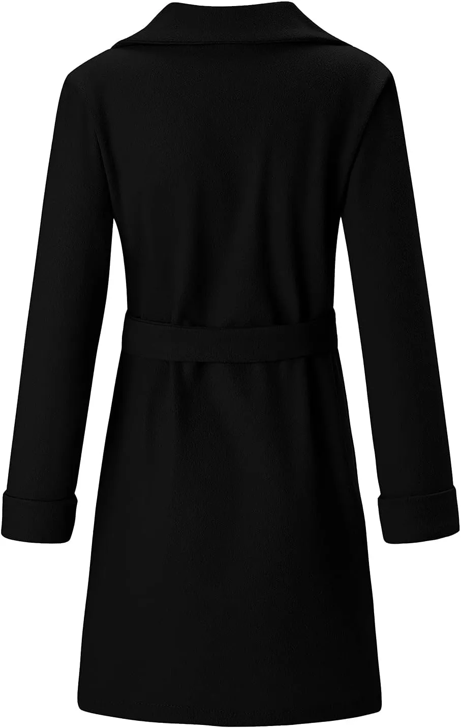 Trench Coats for Women Notch Lapel Jacket Dressy Long Pea Coat Fashion Outerwear Ladies Cardigan with Belt