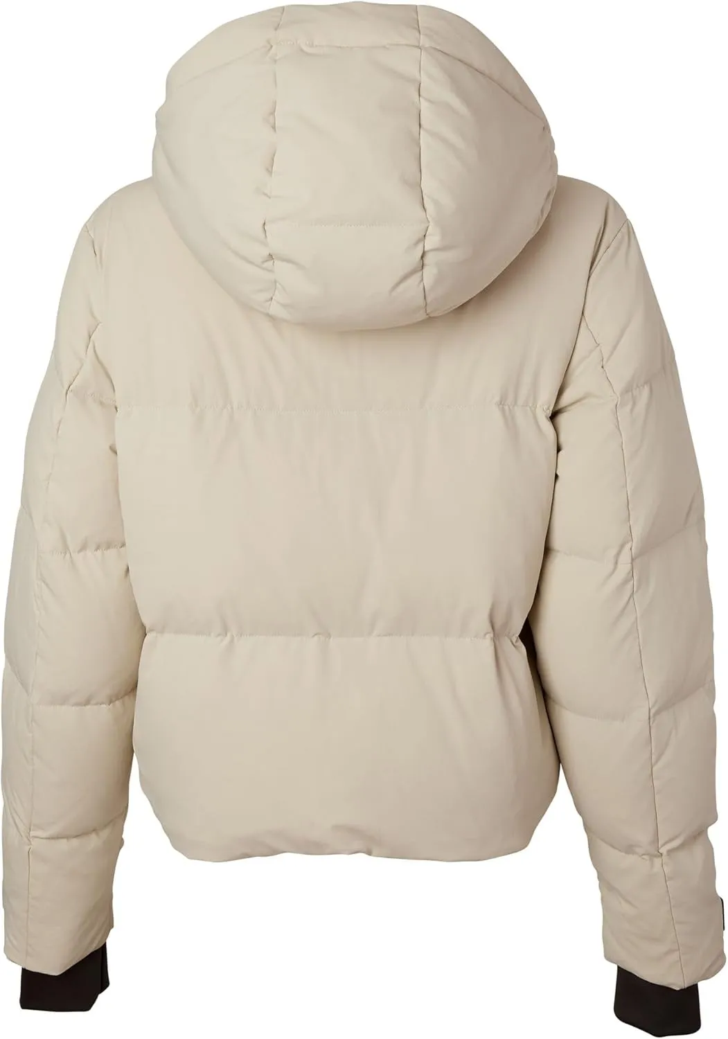 TUMI Women's Down-Filled Quilted Cropped Puffer Coat - Jacquard Collar Coat with Magnetic Closures & Storm Cuffs