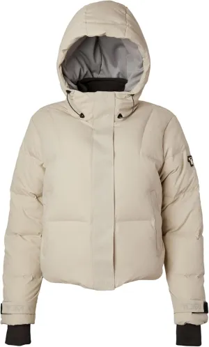 TUMI Women's Down-Filled Quilted Cropped Puffer Coat - Jacquard Collar Coat with Magnetic Closures & Storm Cuffs