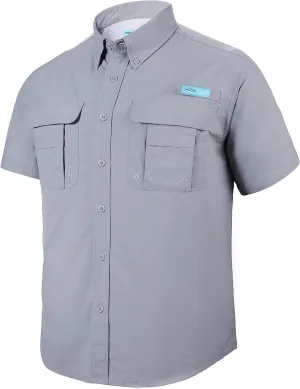 Tuna Men's Fishing Outdoor Button Down UPF 50  Sun Protection Waterproof Hiking Short Sleeve Shirts