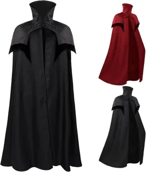 Unisex Goth Long Cloak Men Women Medieval Retro Uniform Vintage Renaissance Clothes Robe Halloween Cosplay Costumes