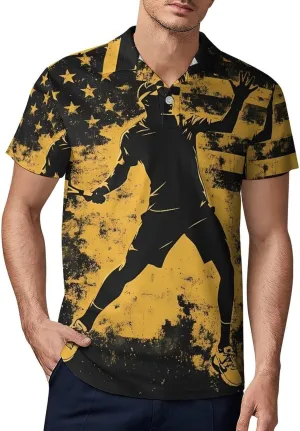 U.S. Tennis Open Player Men's Polo-Shirt Regular-Fit Short Sleeve Sports Quick Dry Golf Tennis T-Shirt