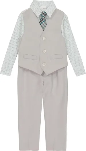Van Heusen Baby Boys' 4-Piece Formal Set, Vest, Pants, Collared Dress Shirt, and Tie