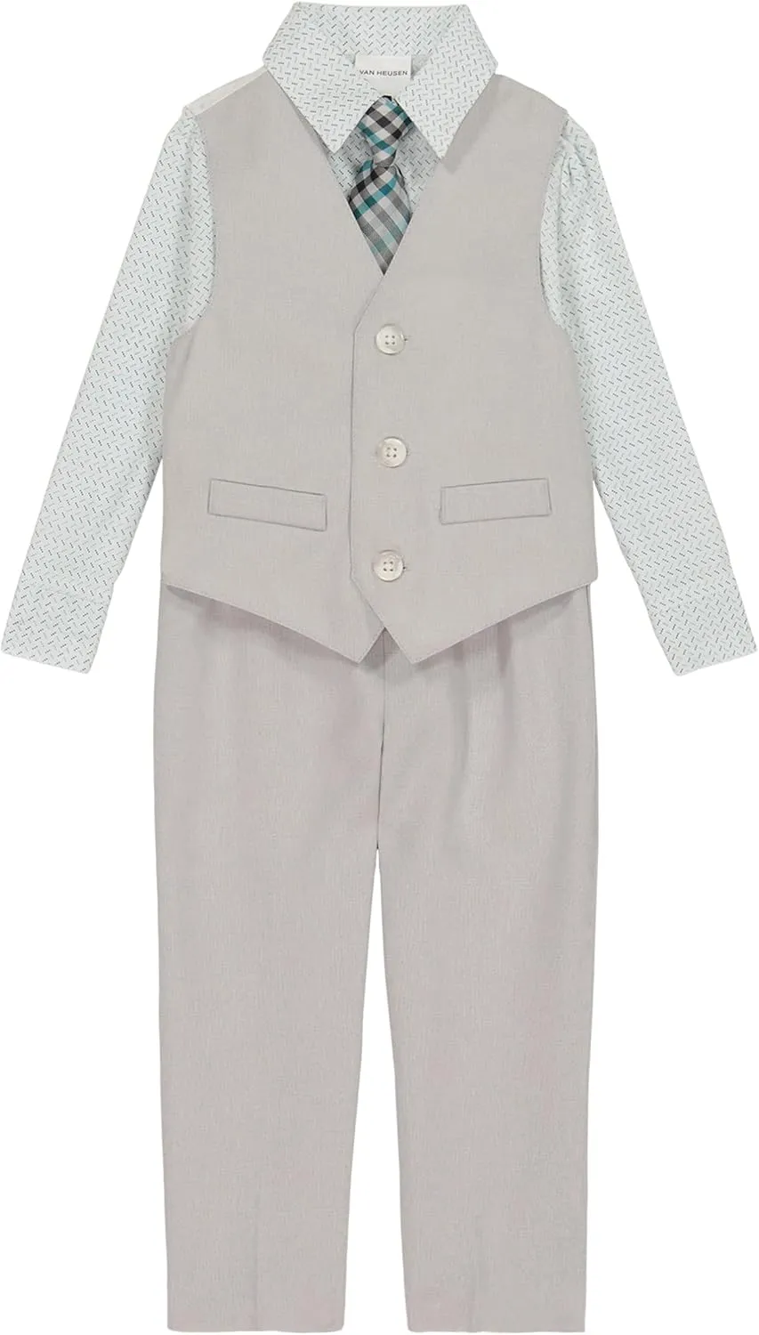 Van Heusen Baby Boys' 4-Piece Formal Set, Vest, Pants, Collared Dress Shirt, and Tie