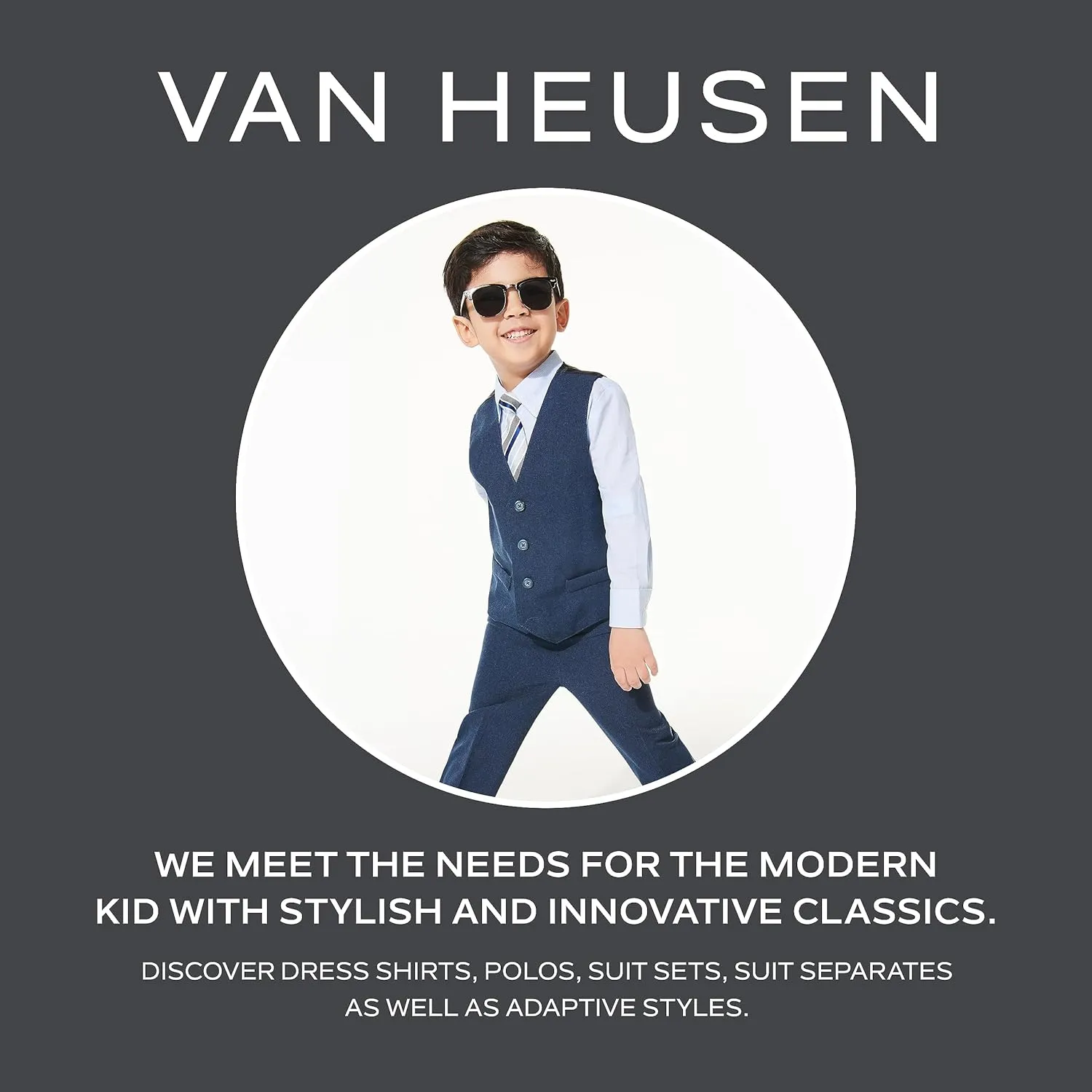 Van Heusen Baby Boys' 4-Piece Formal Set, Vest, Pants, Collared Dress Shirt, and Tie