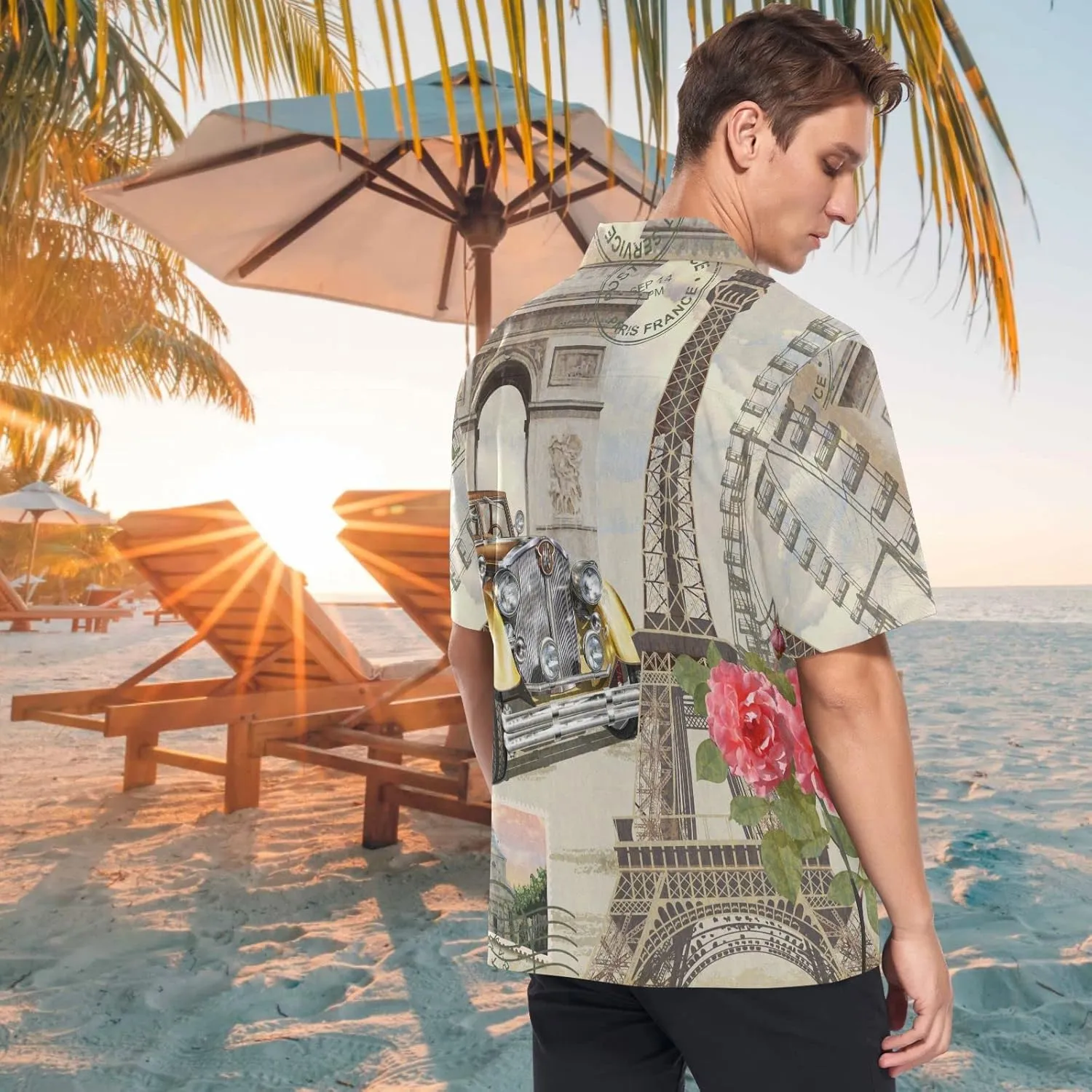 visesunny Hawaiian Bowling Shirts for Men Short Sleeve Regular Fit Summer Beach Casual Button Down Aloha Shirts S-3XL