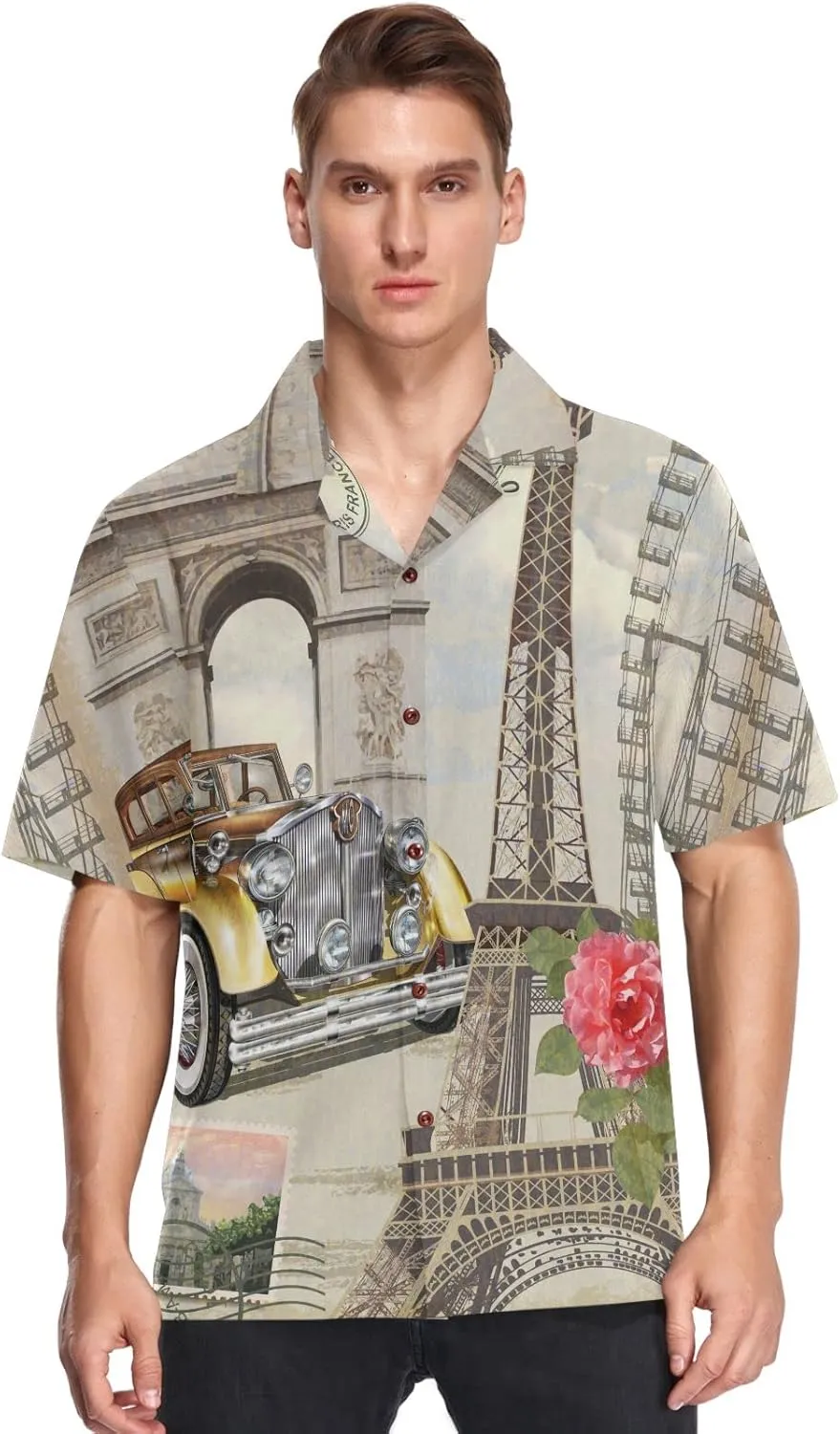 visesunny Hawaiian Bowling Shirts for Men Short Sleeve Regular Fit Summer Beach Casual Button Down Aloha Shirts S-3XL