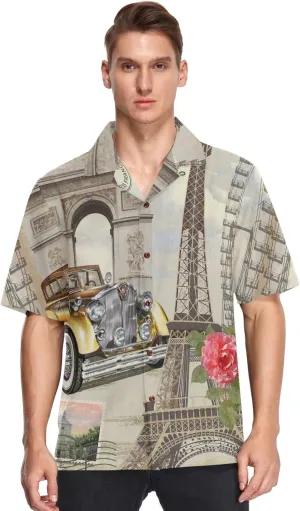 visesunny Hawaiian Bowling Shirts for Men Short Sleeve Regular Fit Summer Beach Casual Button Down Aloha Shirts S-3XL