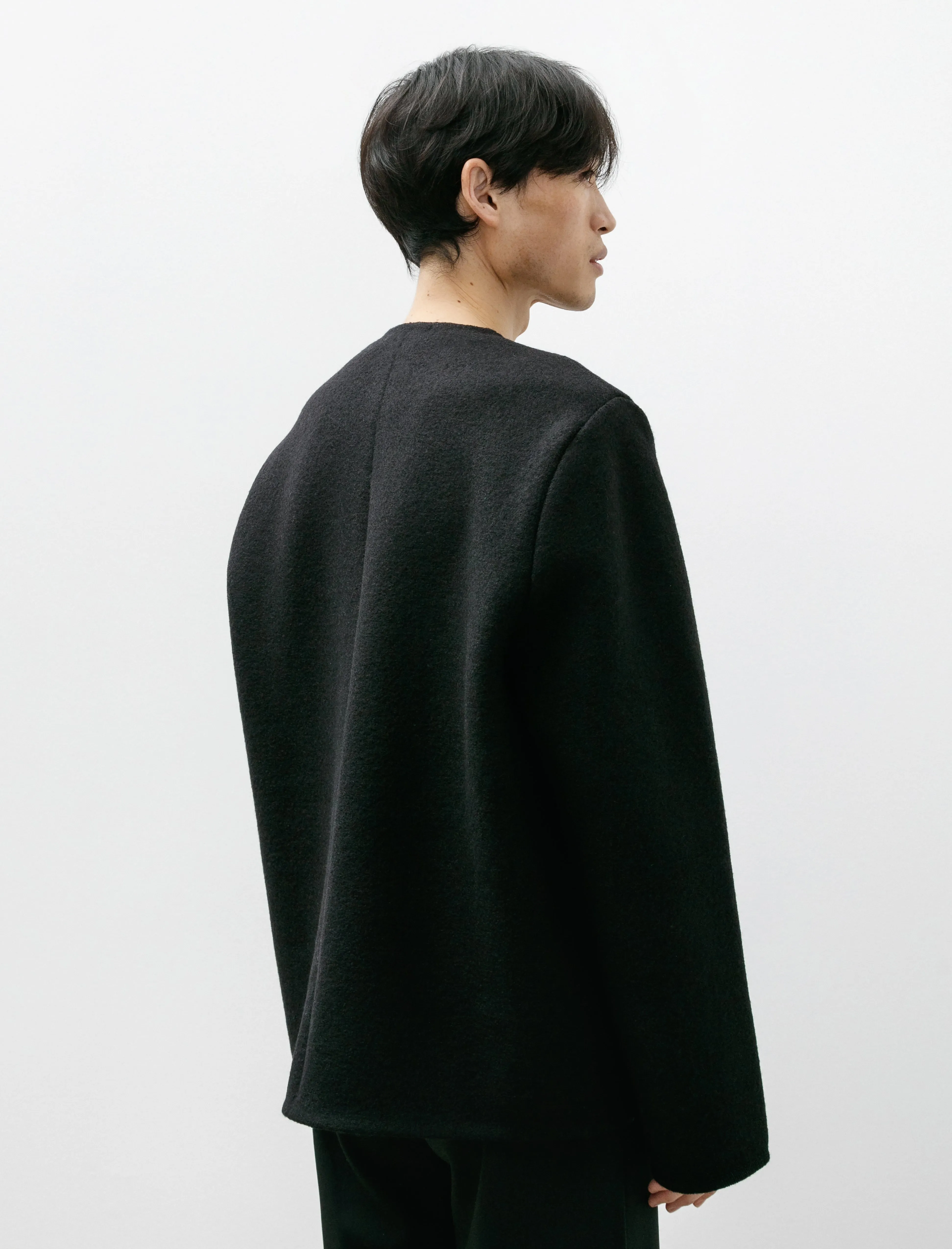 Walker Cardigan Black Felted Wool
