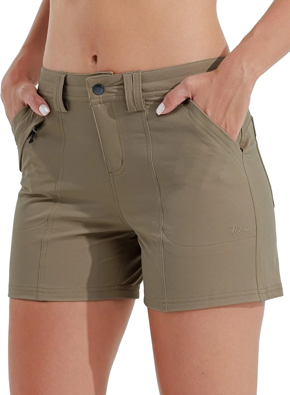 Willit Women's Golf Hiking Shorts Quick Dry Athletic Casual Summer Shorts with Pockets 4.5 in