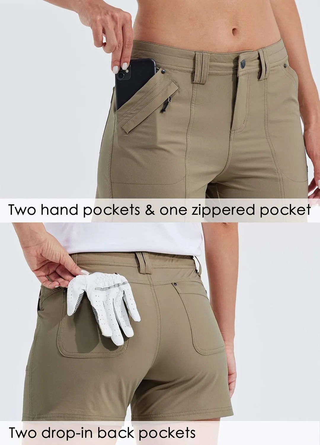 Willit Women's Golf Hiking Shorts Quick Dry Athletic Casual Summer Shorts with Pockets 4.5 in