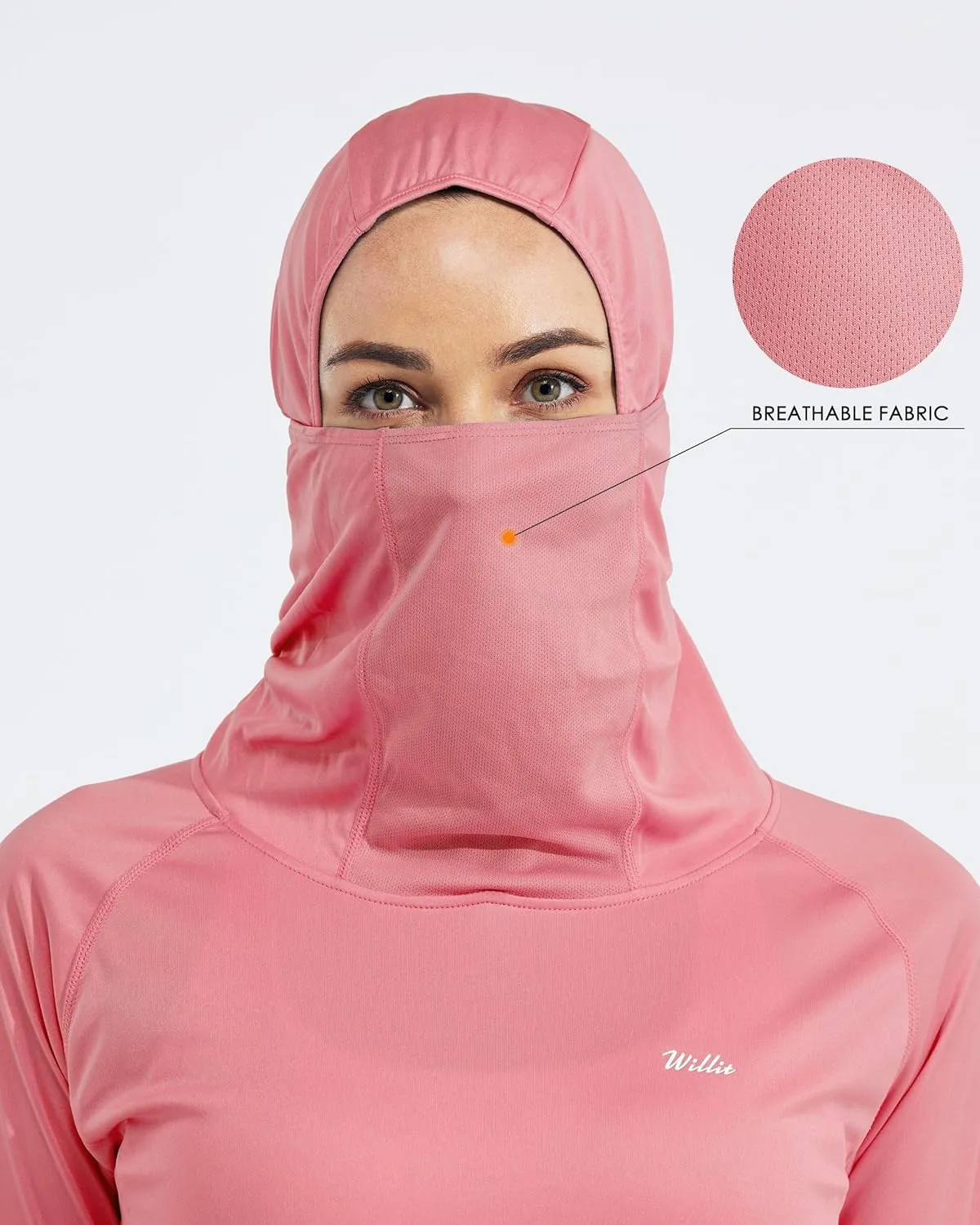 Willit Women's Sun Protection Hoodie UPF 50  Fishing Hiking Shirt Long Sleeve SPF Shirt with Face Mask Lightweight
