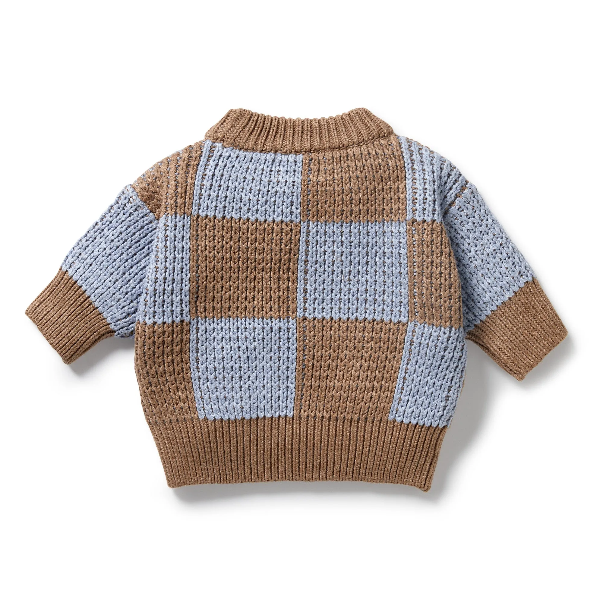 Wilson & Frenchy - Coco Blue Speckle Organic Knitted Check Jumper