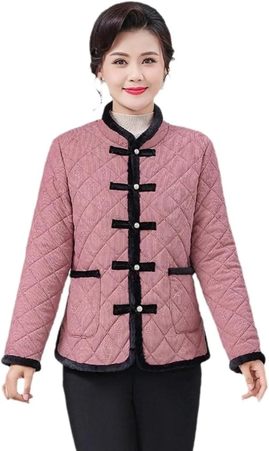 Winter Chinese Style Vintage Fleece-Lined Cotton Padded Warm Thickened Coat
