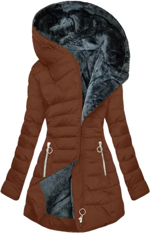 Winter Coats for Women 2024 Trendy Warm Sherpa Lined Fuzzy Fleece Jacket Zip Up Thickened Parka Coat With Plus Size