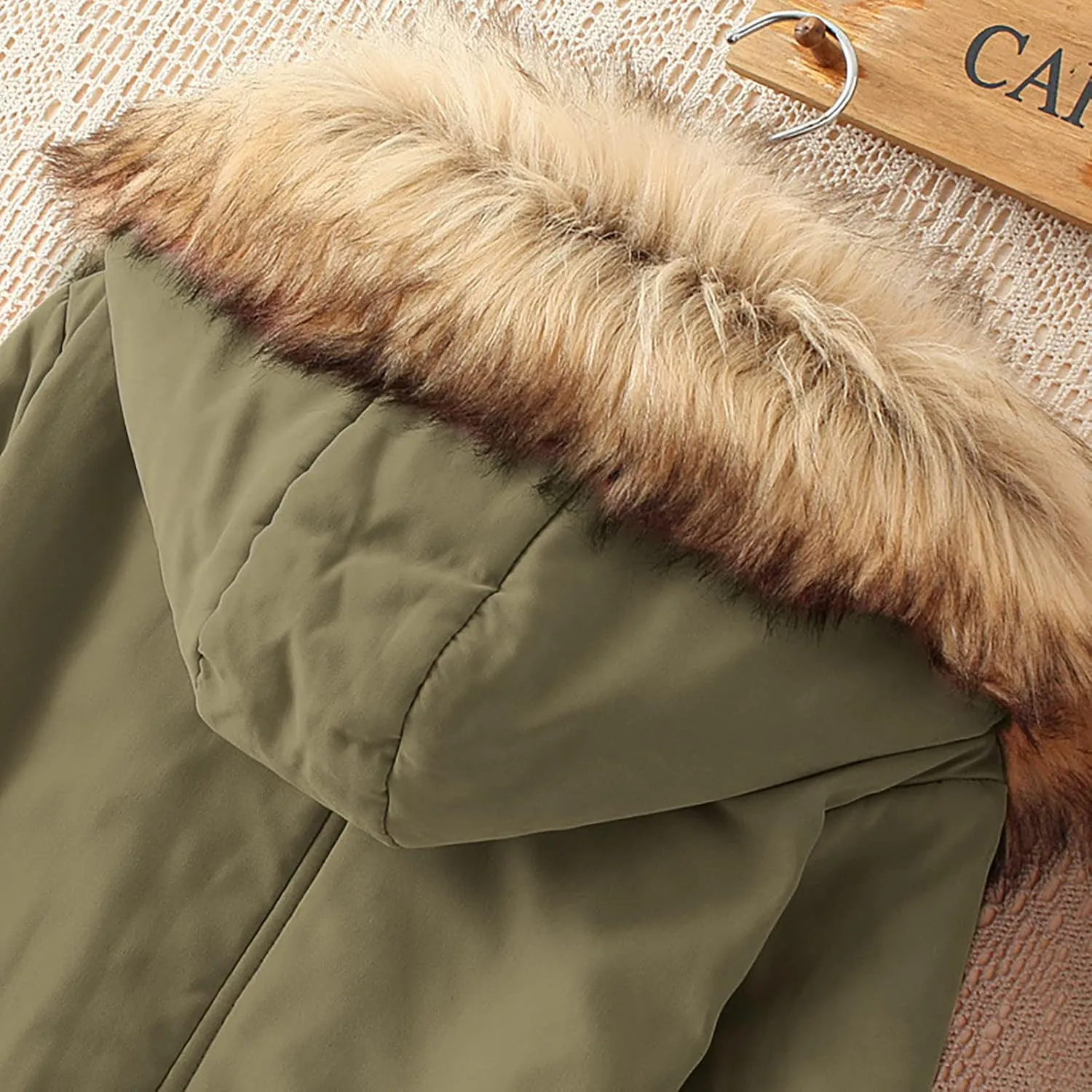 Winter Coats for Women 2024 Waterproof Warm Parka Jacket Mid Length Thick Fleece Lined Trench Coat with Faux Fur Hood