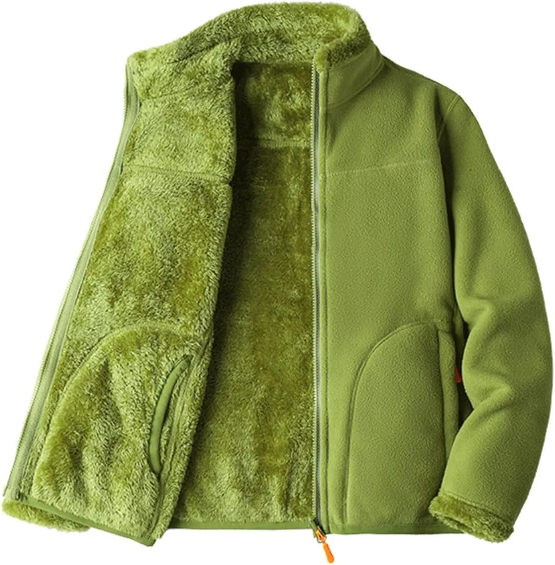 Winter Coats for Women Casual Fashion Comfortable Loose Warm Plus Velvet Double Sided Stand Collar Fleece Jacket