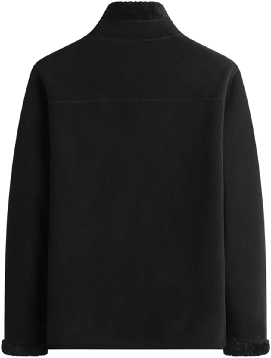 Winter Coats for Women Casual Fashion Comfortable Loose Warm Plus Velvet Double Sided Stand Collar Fleece Jacket