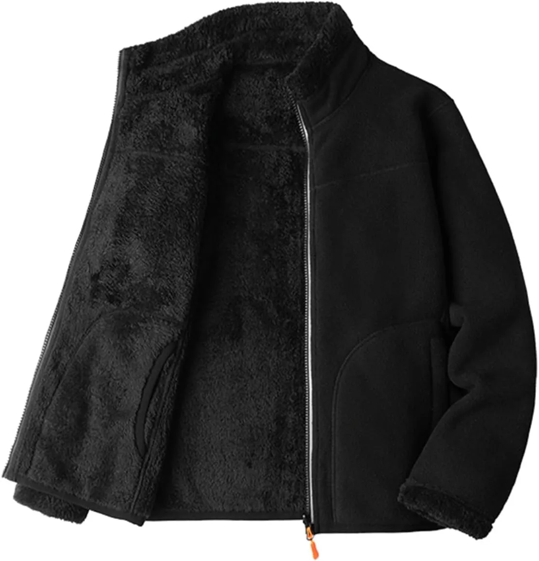 Winter Coats for Women Casual Fashion Comfortable Loose Warm Plus Velvet Double Sided Stand Collar Fleece Jacket