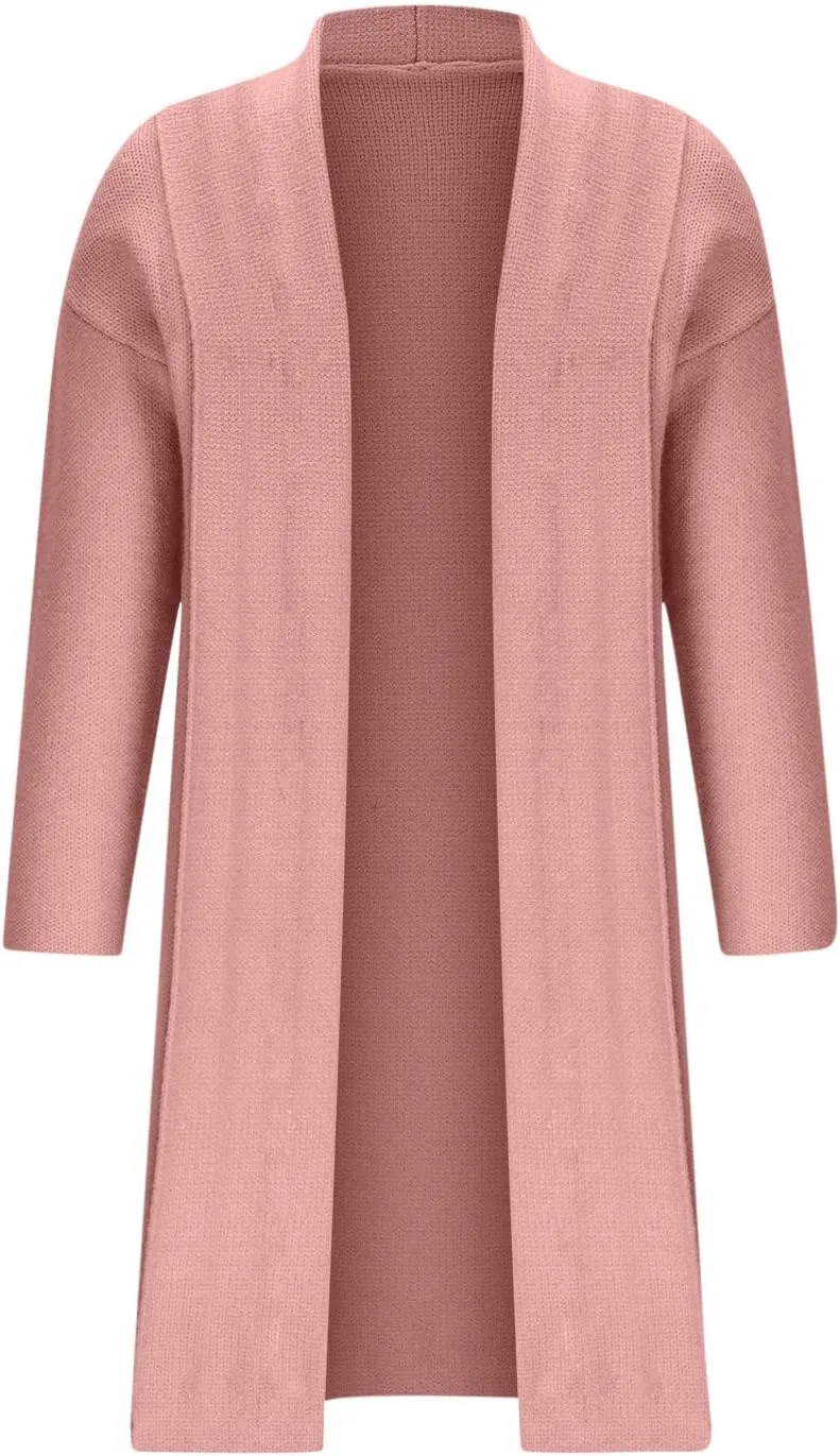 Winter Coats for Women Woolen Trench Coat Chunky Open Front Long Cardigan Slouchy Knit Fall Trendy Coatigan Jackets