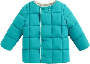 Winter Jacket Coat Kids Toddler Baby Girls Boys Winter Warm Thick Solid Cotton Long Sleeve Padded (Blue, 2-3 Years)