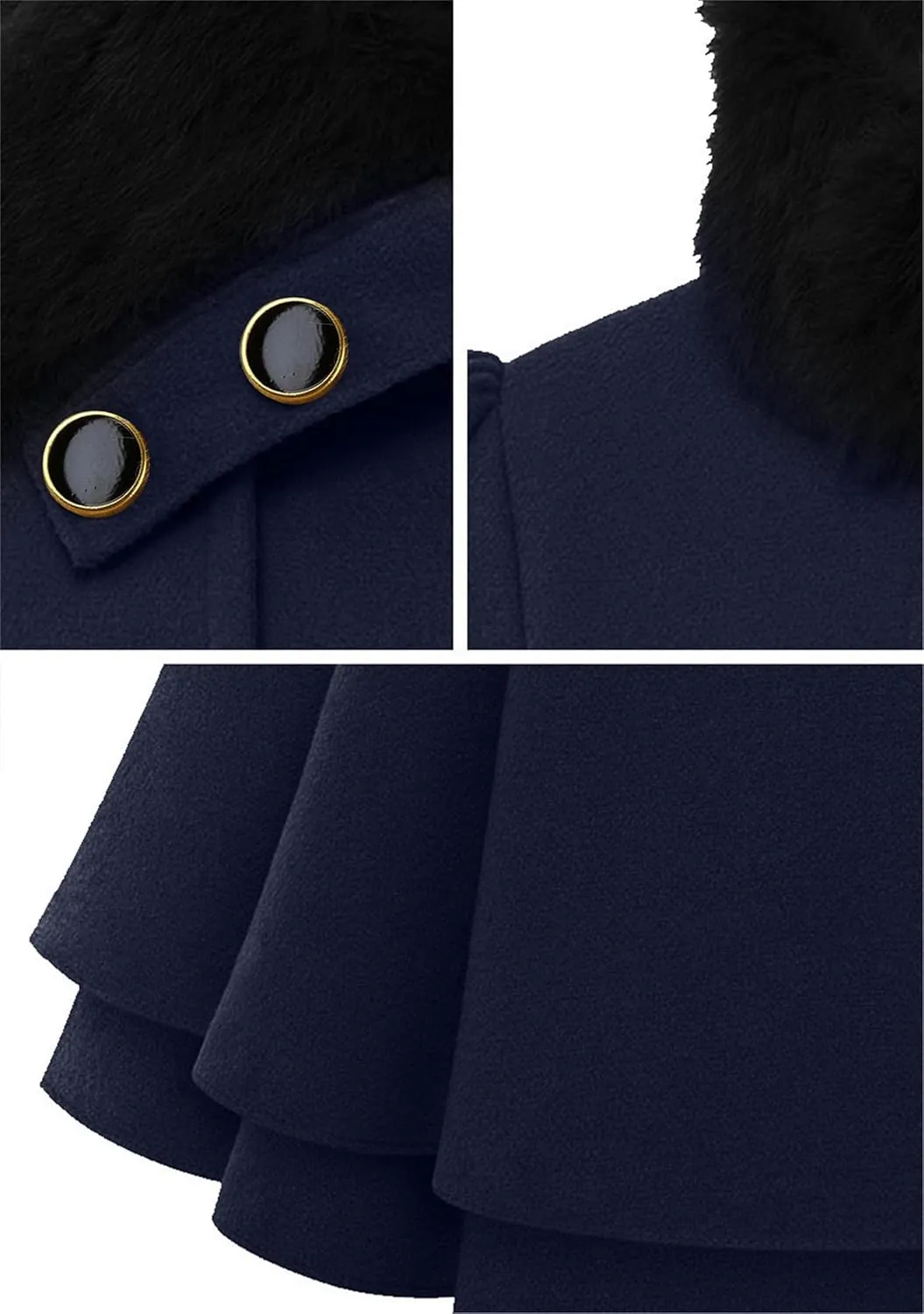WIWIQS Womens Double Breasted Outwear Coat Lapel Long Winter Peacoats Fashion Warm Trench Coat with Belt
