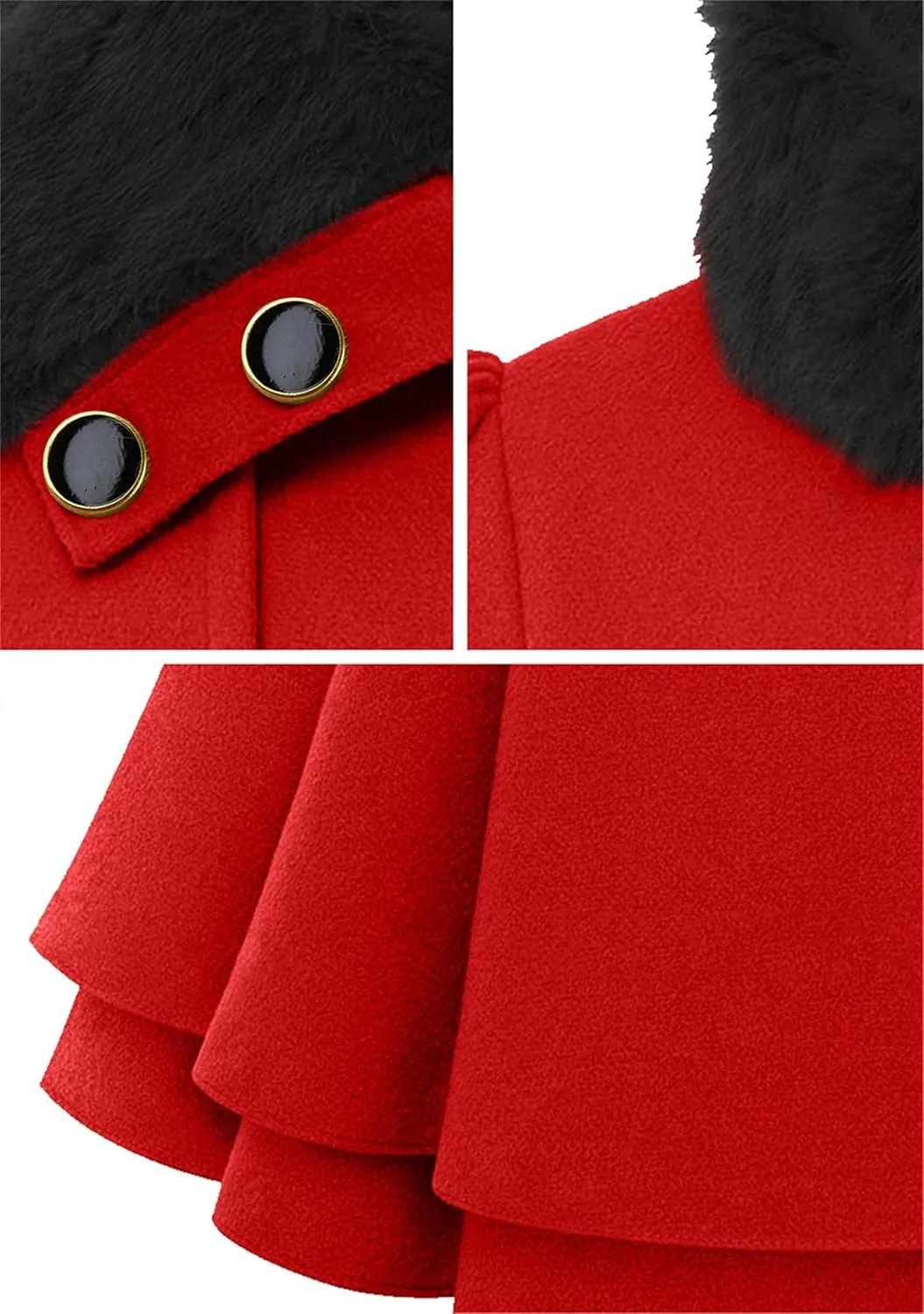 WIWIQS Womens Double Breasted Outwear Coat Lapel Long Winter Peacoats Fashion Warm Trench Coat with Belt