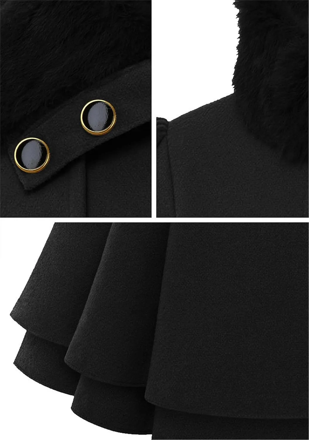 WIWIQS Womens Double Breasted Outwear Coat Lapel Long Winter Peacoats Fashion Warm Trench Coat with Belt