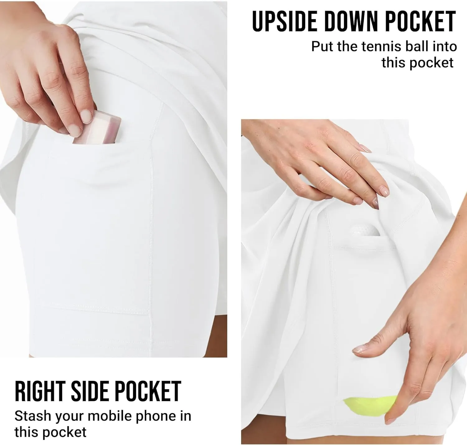 Women Workout Tennis Dress with Built-in Bra Shorts, Adjustable Cross Shoulder Straps with Pockets