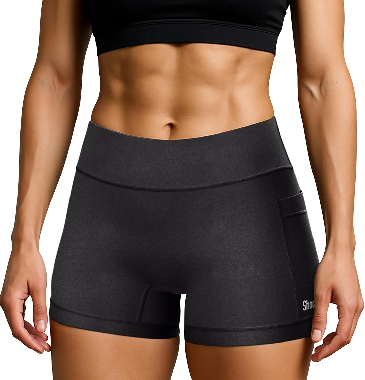 Women's Athletic Shorts  5" Seamless Biker Shorts for Running, Gym, Workout | Double Pockets, Recycled Material
