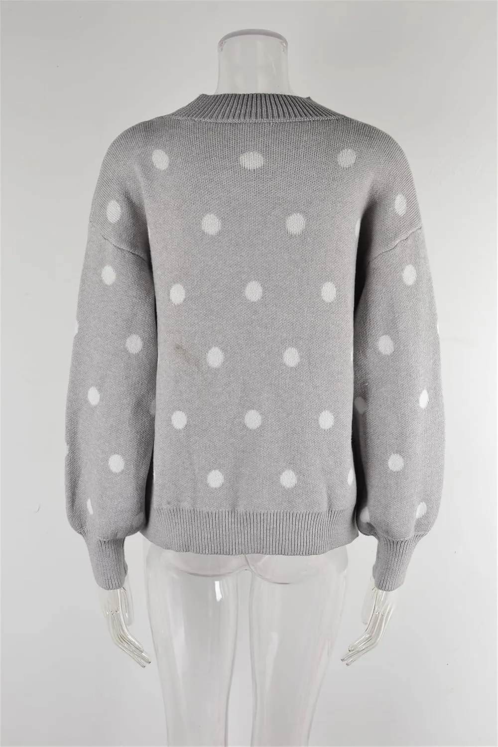 Womens Autumn Winter Sweaters Warm Comfortable Pullovers Casual Fashion Cardigans Ladies Polka Dot Knit Sweater