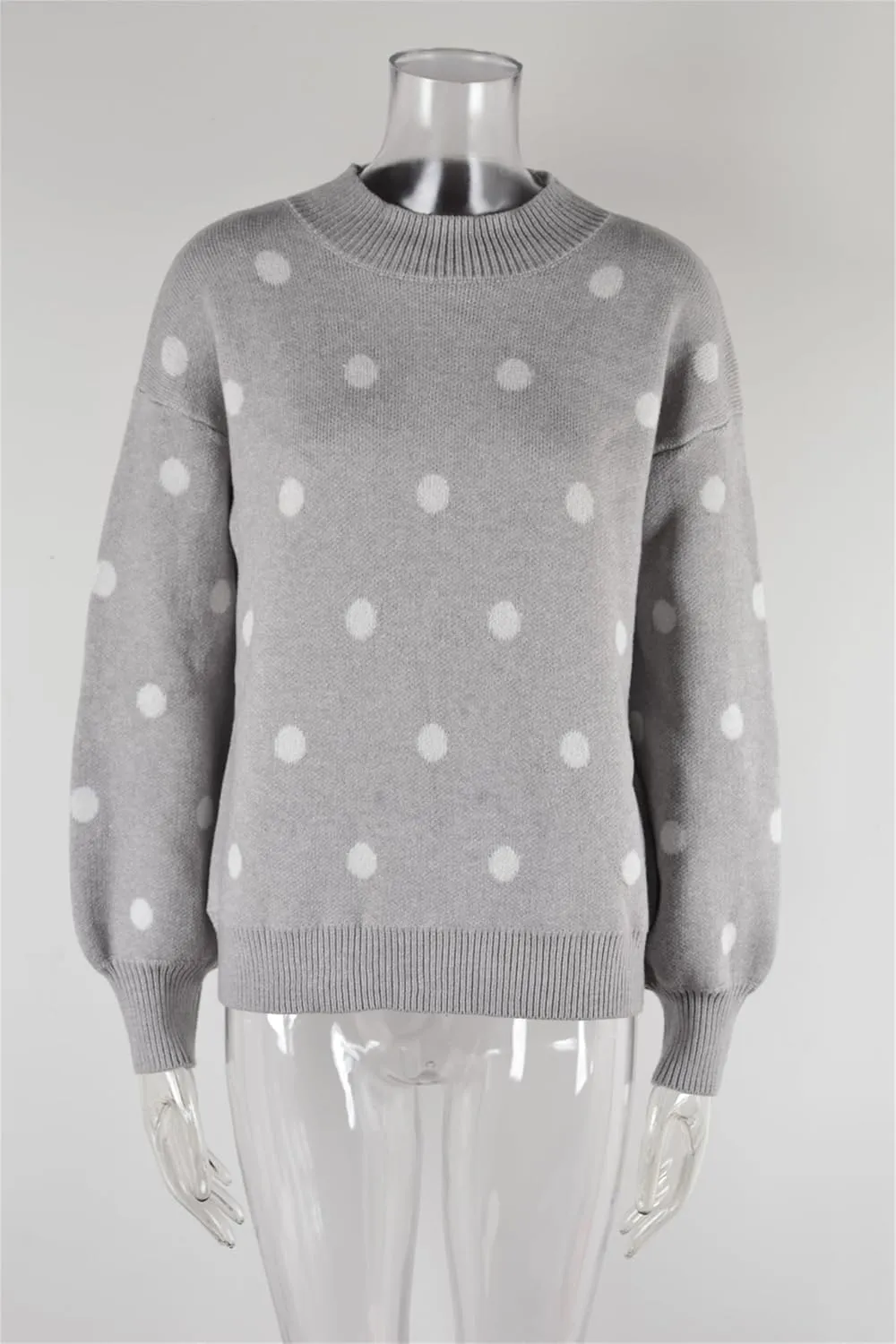 Womens Autumn Winter Sweaters Warm Comfortable Pullovers Casual Fashion Cardigans Ladies Polka Dot Knit Sweater