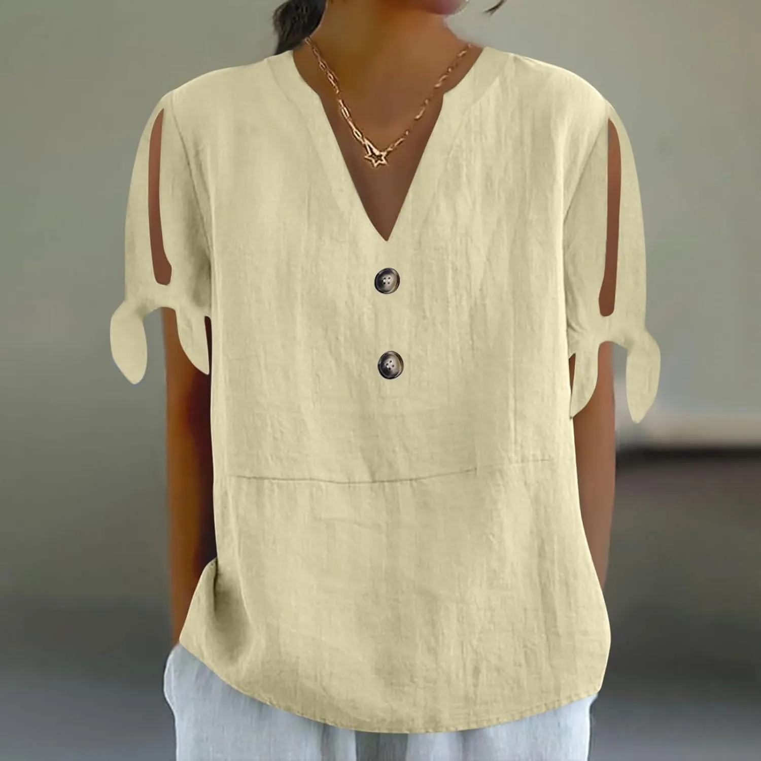 Women's Cotton Linen Shirt Fashion Belted Short Sleeve Tops Summer Loose Button Blouses Beach Vacation Clothes 2025