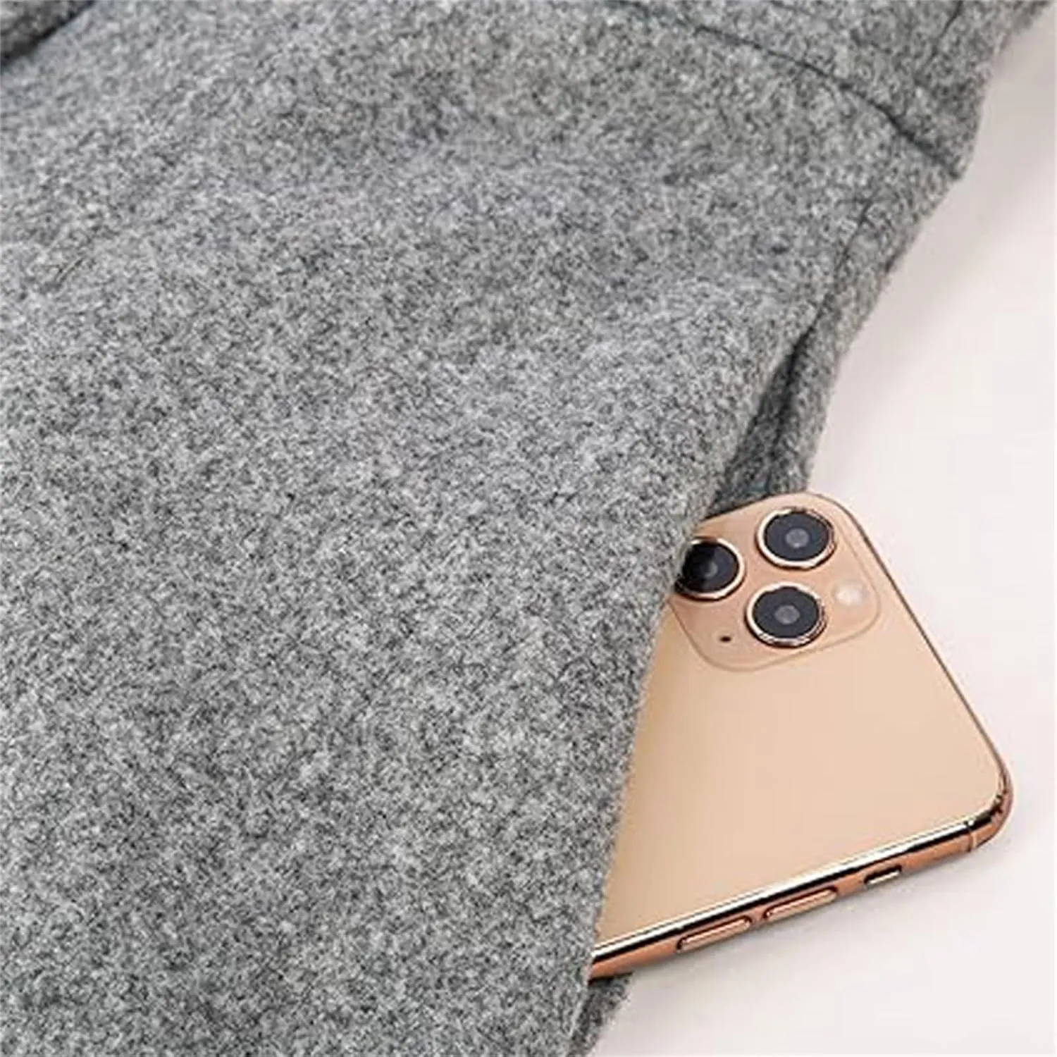 Women's Fashion Trench Coat Notch Lapel Double Breasted Outerwear A Line Trench Winter Pea Coat with Pockets