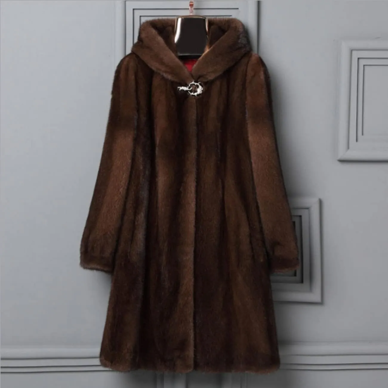 Women's Faux Fur Winter Warm Coat Jacket Down Outerwear Fur Overcoat Long Sleeve Sweater