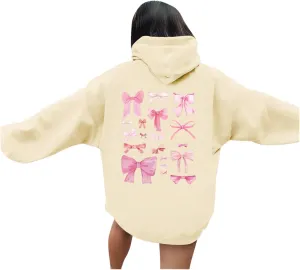Women's Hoodies Sweatshirts Loose Casusl Drop Shoulder Cute Long Sleeve Tops Trendy Comfy Pullovers with Pocket
