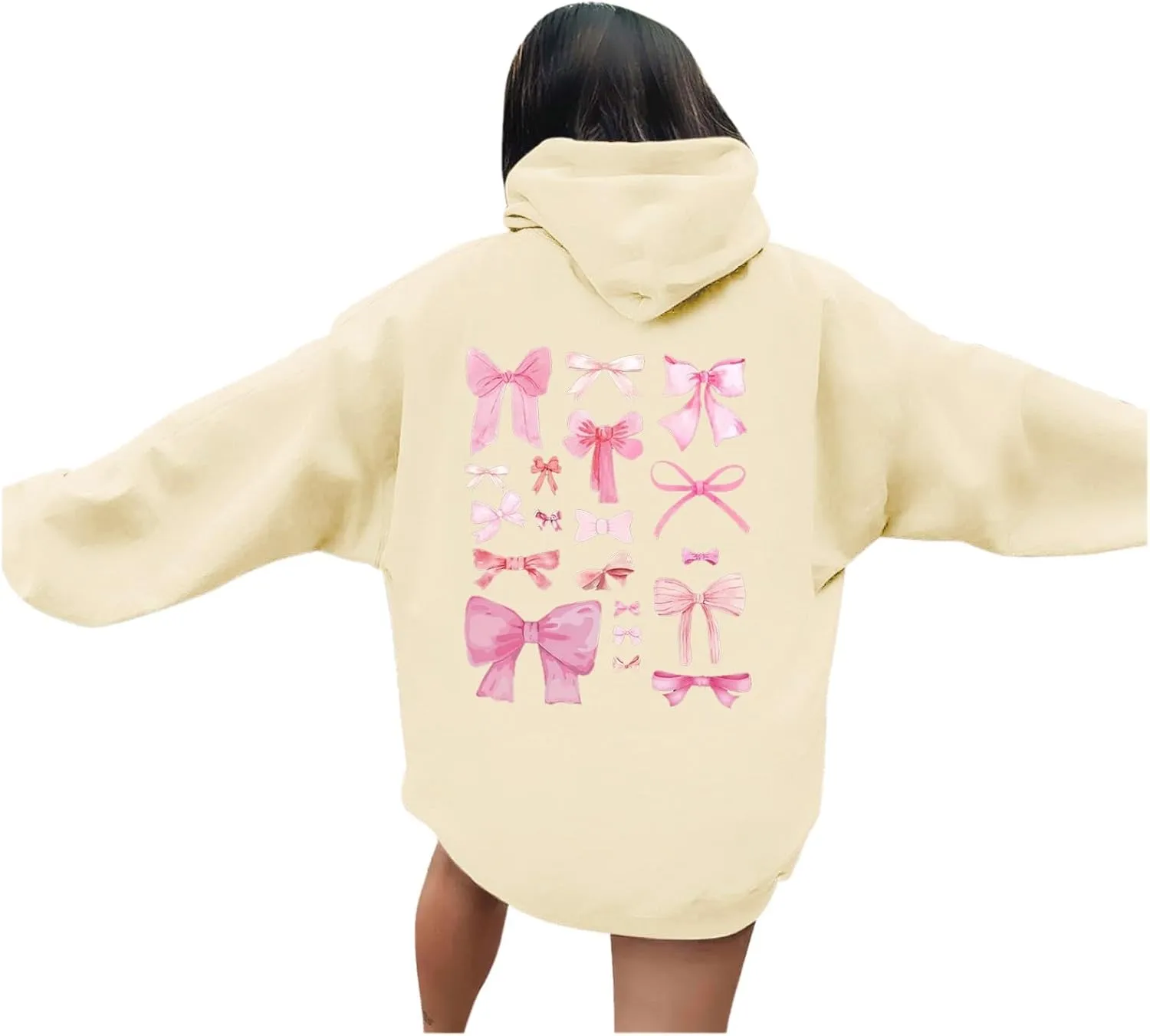Women's Hoodies Sweatshirts Loose Casusl Drop Shoulder Cute Long Sleeve Tops Trendy Comfy Pullovers with Pocket
