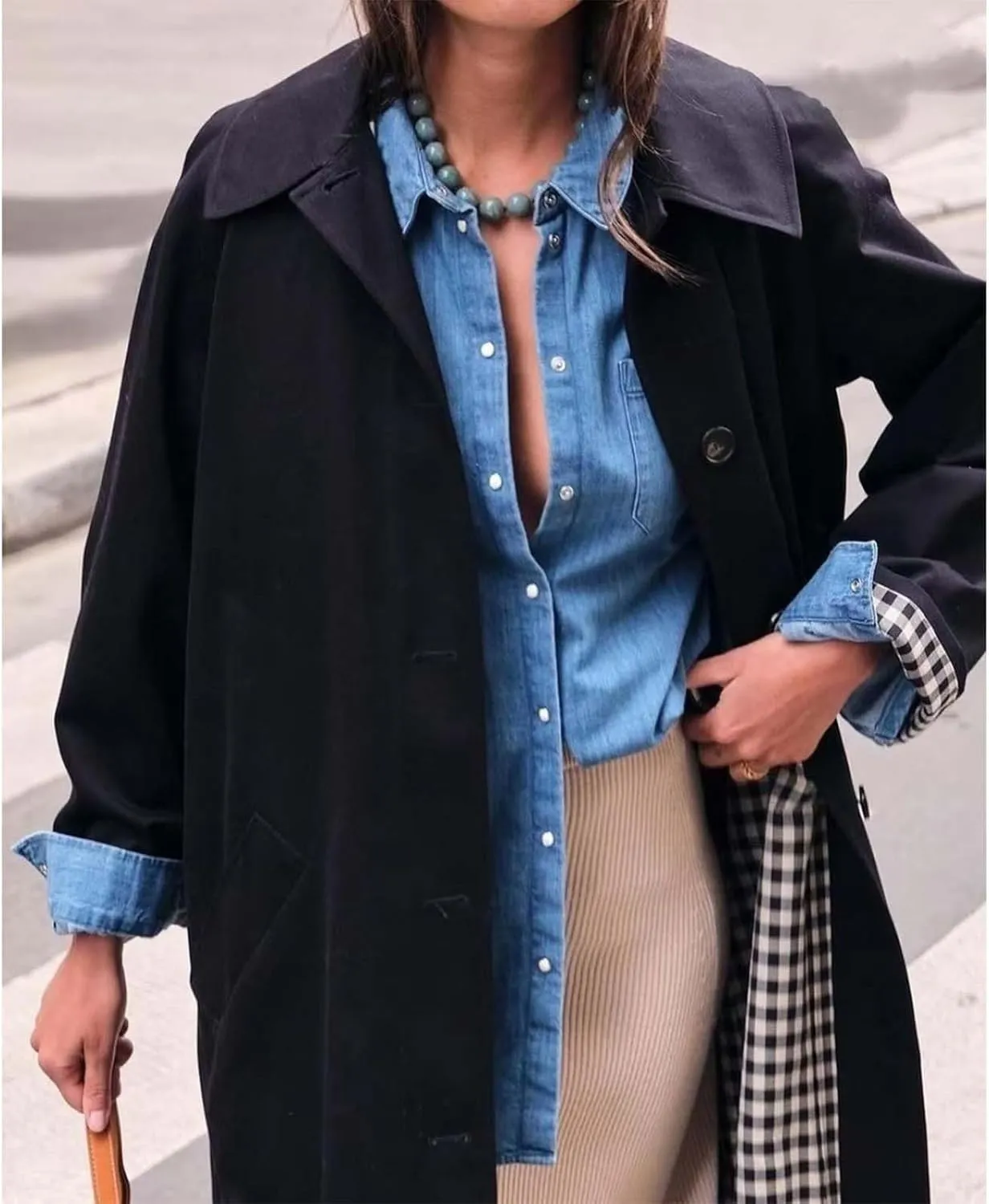 Women's Lightweight Long Trench Coat Windbreaker Single Breasted Relaxed Fit Turn Down Collar for Casual Outfits