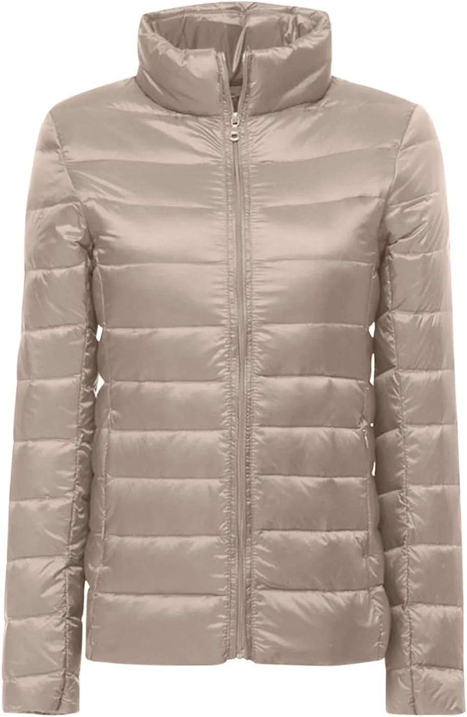 Women's Lightweight Packable Down Jacket Quilted Puffer Coat Plus Size Winter Warm Puffy Jackets with Stand Collar