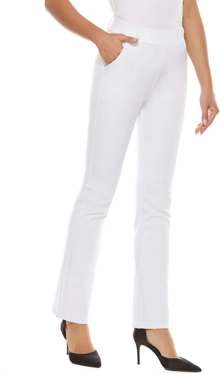 Women's Pull On Barely Bootcut Stretch Dress Pants