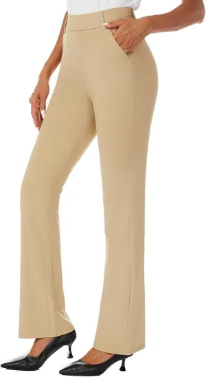 Women's Pull On Barely Bootcut Stretch Dress Pants