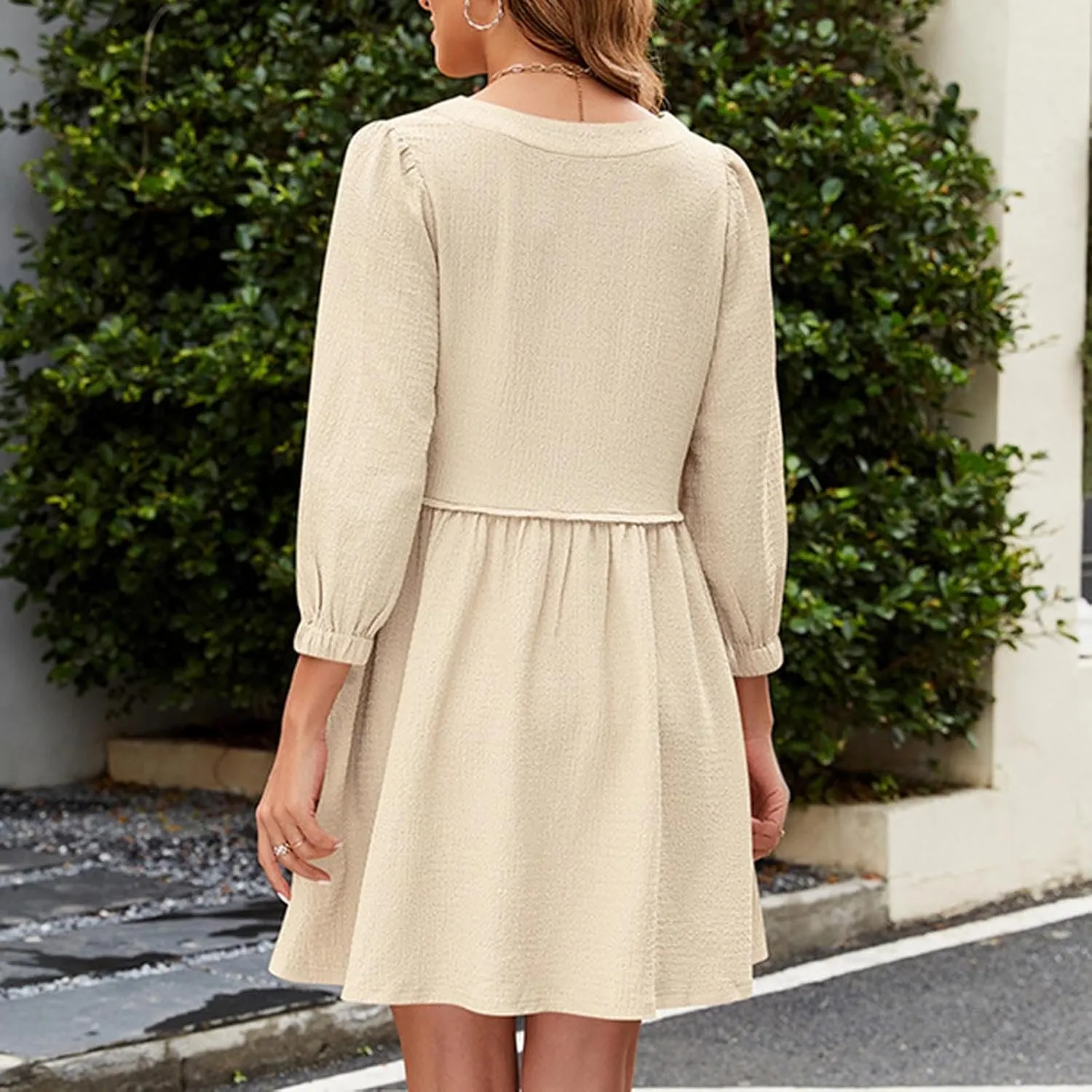 Women's Ruffle Cap Sleeve Dress 2025 Wrap V Neck Flared Dresses Elastic Waist Tiered Smocked Belted Hem Mini Dress