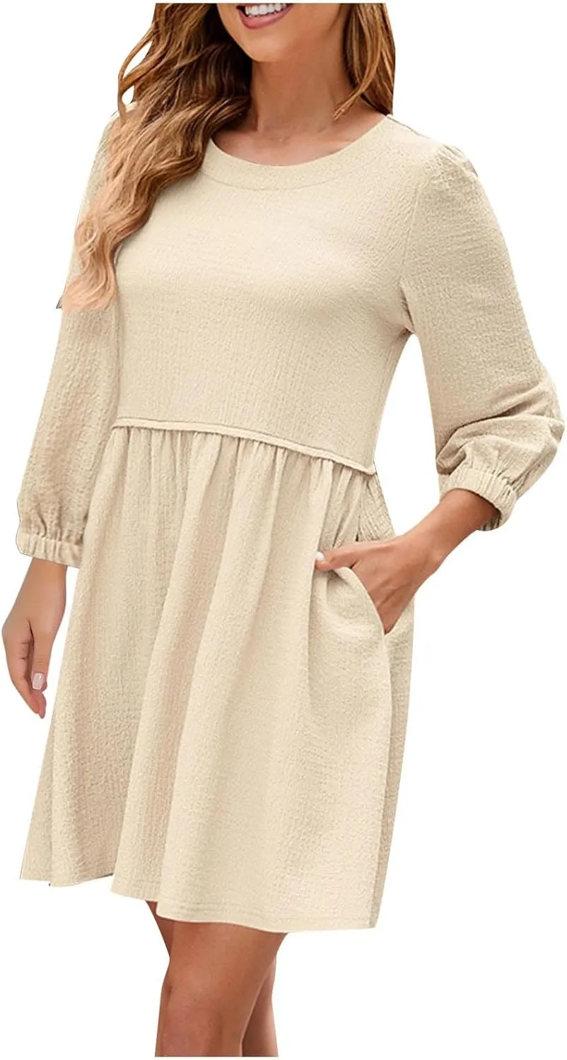 Women's Ruffle Cap Sleeve Dress 2025 Wrap V Neck Flared Dresses Elastic Waist Tiered Smocked Belted Hem Mini Dress